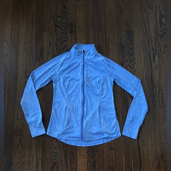 Ideology Jackets & Blazers - Ideology Women’s S Heathered Light Blue Full-Zip Collared Performance Jacket